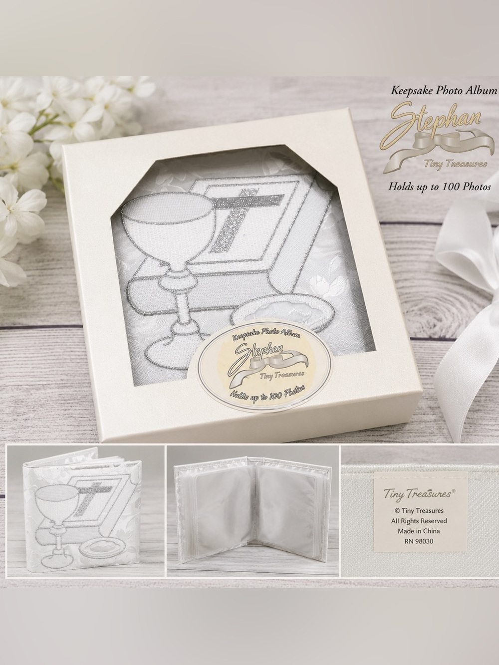 Tiny Treasures First Communion Keepsake Photo Album Holds 100 Photos